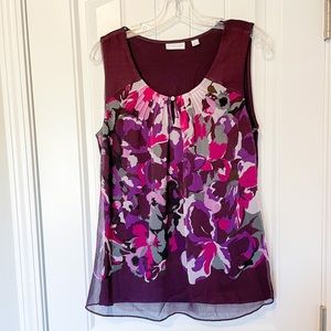⚡️NY&Co. sleeveless floral top w key hole